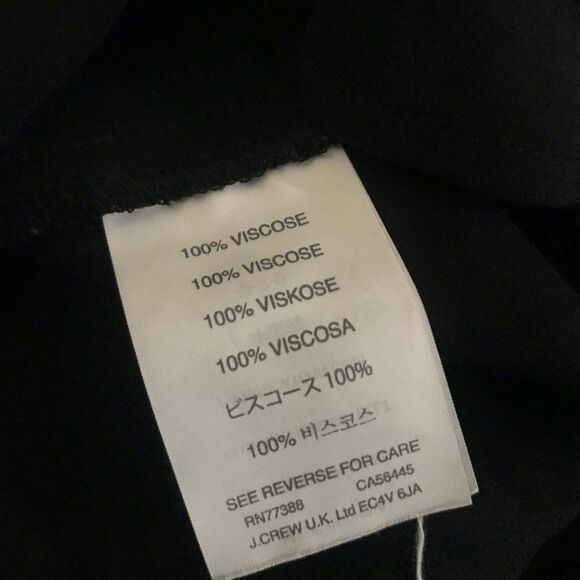 J Crew long sleeve viscose blouse button down black size 2 long sleeve Top party - Picture 10 of 10